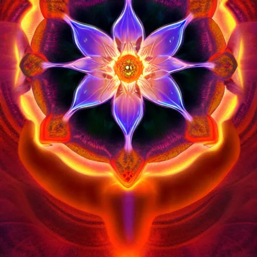 Prompt: a giant lotus flower, mystical, astral, digital art, concept art, 16k resolution, 4K hd, symmetrical portrait
