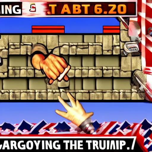 Prompt: screenshot from pc game kingpin : donald trump as gangster