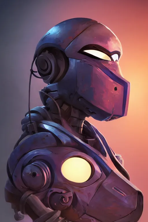 Image similar to epic mask helmet robot ninja portrait stylized as fornite style game design fanart by concept artist gervasio canda, behance hd by jesper ejsing, by rhads, makoto shinkai and lois van baarle, ilya kuvshinov, rossdraws global illumination radiating a glowing aura global illumination ray tracing hdr render in unreal engine 5