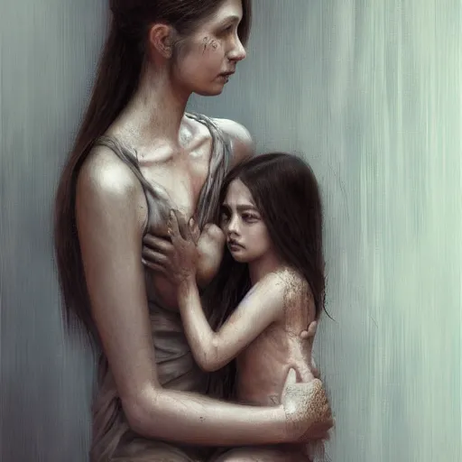 Prompt: mother, artwork by WLOP and H R Giger