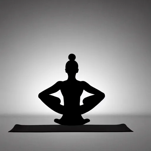 Image similar to black and white corporate logo female silhouette yoga pose