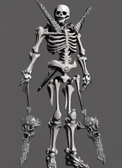 Prompt: а fantasy Proto-Slavic skeleton in armor inspired blizzard games, full body, detailed and realistic, 4k, trending on artstation, octane render