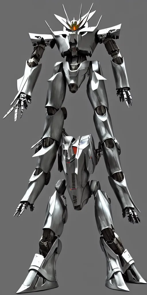 Image similar to distinct 3 d model, full body sci - fi mecha arc angel, machine wing, gundam wing style armor, pacific rim style jaeger, wide armored helmet jaeger, kaiju, kaiju in metal exoskeleton