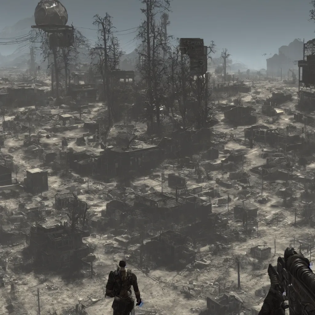 Prompt: a screenshot from the game Fallout New Vegas, 8k, fine dust