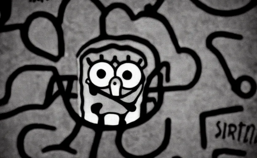Image similar to SpongeBob, bikini bottom, photo quality, trending on art station, blur, unfocus, monochrome, 35mm