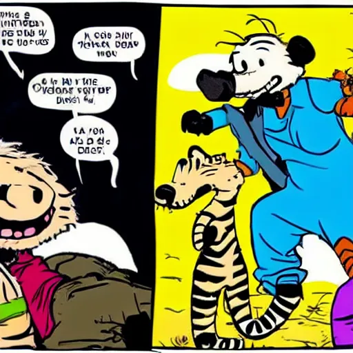 Image similar to Calvin and Hobbes comic featuring Snoop Dogg