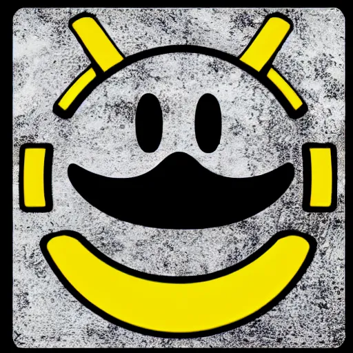 Image similar to a radioactive smile emoji
