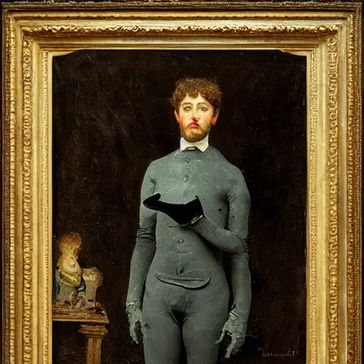 Image similar to portrait of a humanoid with eyes all over their body by alfred stevens