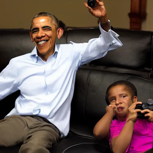 Image similar to Barack Obama playing video games