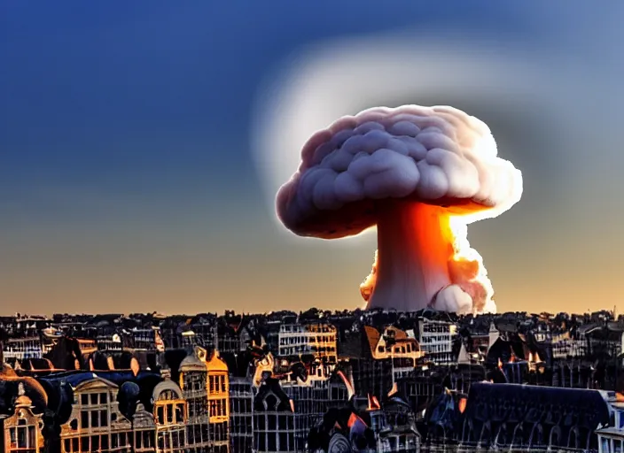 Image similar to nuclear mushroom cloud over brussels