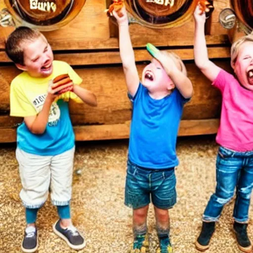 Image similar to children have fun with beer