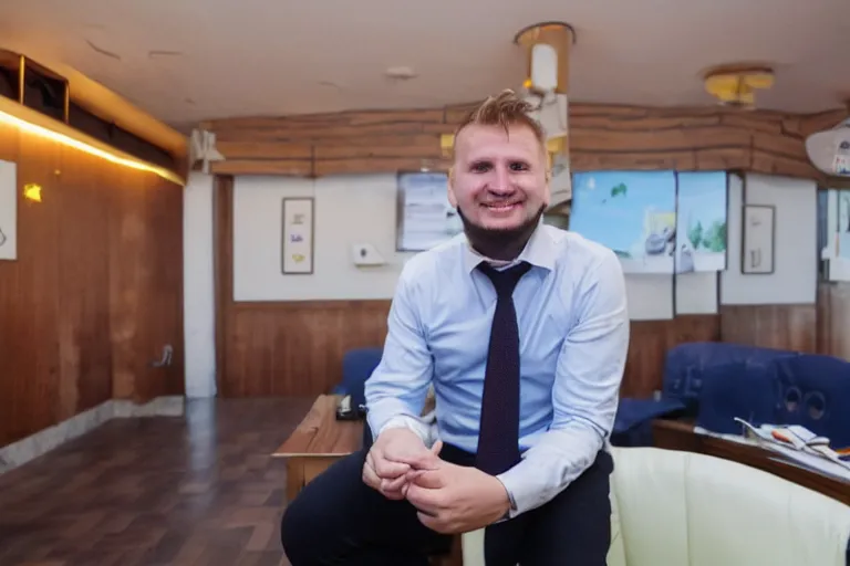 Prompt: Vít Jedlička claming to be the president in Liberland