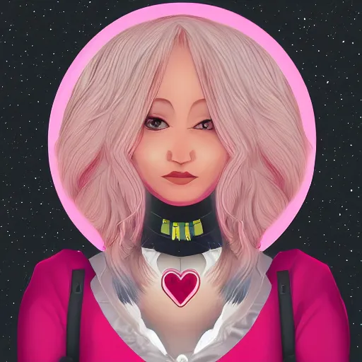 Image similar to miss heart for humanity painting digital fanart