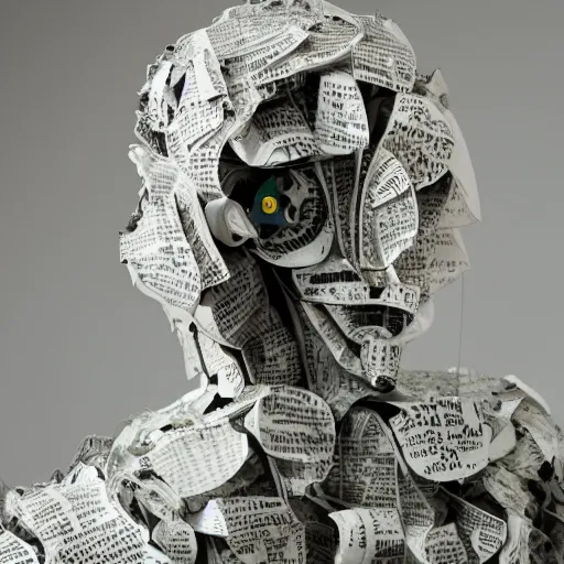 Image similar to intelligence emerging in large language model artificial intelligence. canon 5 d 5 0 mm lens. chaotic papier - mache