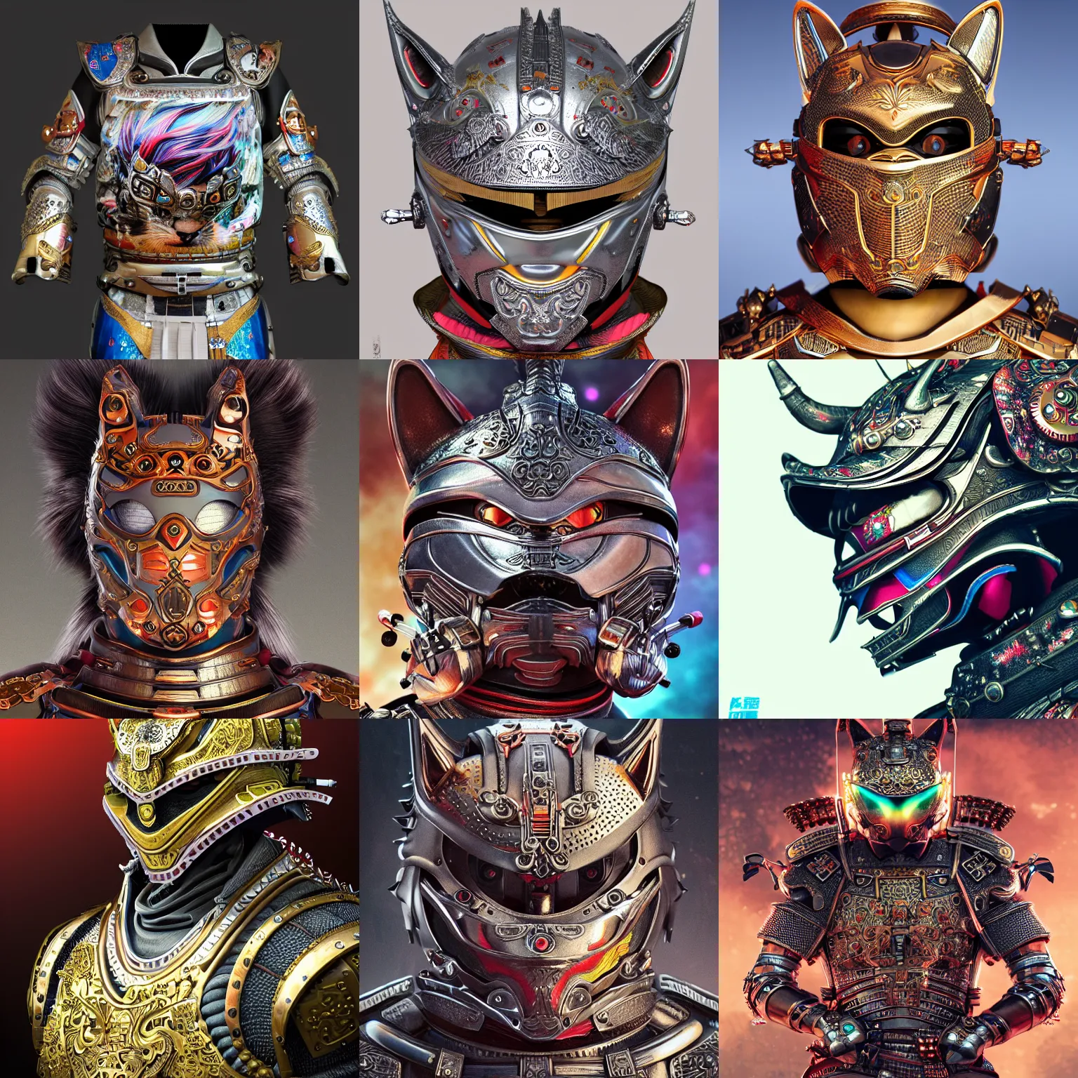 Prompt: 8k ultra realistic retro futuristic Samurai cat, detailed intricate ornate armour, cybernetic, full of colour, cinematic lighting, battered, trending on artstation, 4k, hyperrealistic, focused, extreme details,unreal engine 5, cinematic, masterpiece, art by ayami kojima