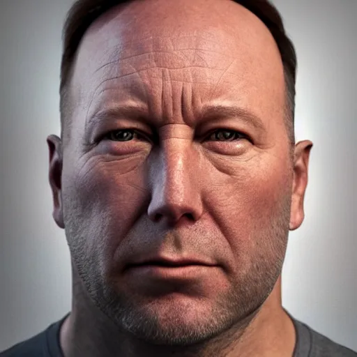 Prompt: hyperrealistic mixed media image of a ( info wars alex jones ) face is bullfrog, stunning 3 d render inspired art by greg rutkowski and xiang duan and thomas eakes, perfect symmetry, toad flesh texture, realistic, highly detailed attributes and atmosphere, dim volumetric cinematic lighting, 8 k octane detailed render, post - processing, masterpiece,