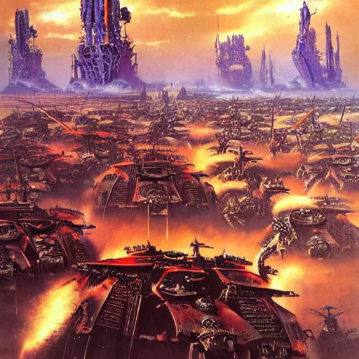 Prompt: warhammer 4 0 k battle by bruce pennington