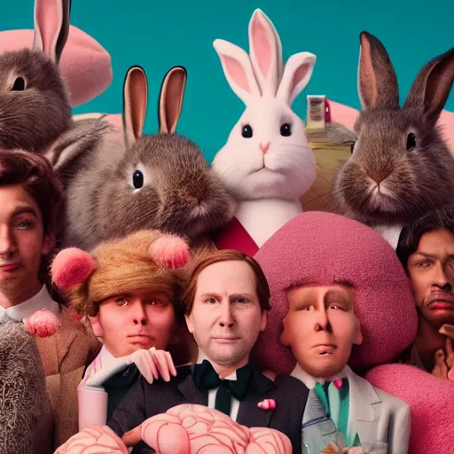 Prompt: 🐇🍑🧠 directed by Wes Anderson