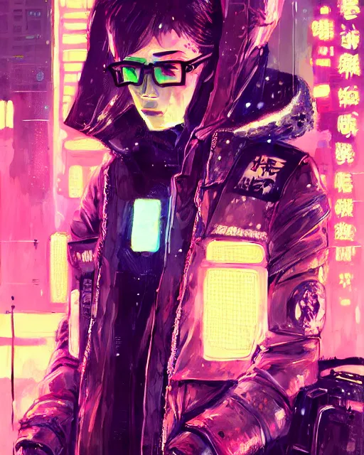 Image similar to detailed portrait neon operator girl, cyberpunk futuristic, neon, reflective puffy coat, decorated with traditional japanese by ismail inceoglu dragan bibin hans thoma greg rutkowski alexandros pyromallis nekro rene margitte, illustrated, perfect face, fine details, realistic shaded, fine - face, pretty face