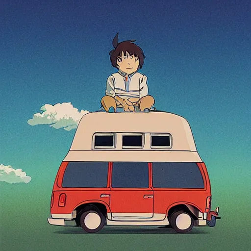 Prompt: car, in style of studio ghibli