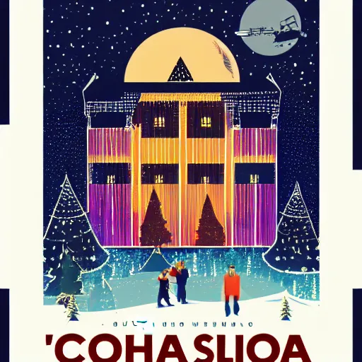 Image similar to a tycho iso 5 0 poster design for michael jackson and willie nelson's christmas special