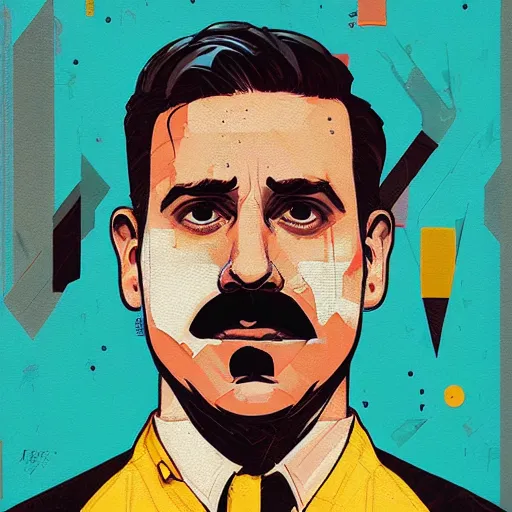 Image similar to Michael Scott profile picture by Sachin Teng, asymmetrical, Organic Painting , Matte Painting, geometric shapes, hard edges, graffiti, street art:2 by Sachin Teng:4