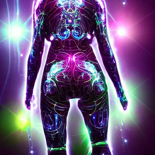 Image similar to love, diverse supernova cybersuits, from behind, connection rituals, wide wide angle, vivid, elaborate, highly detailed, beautiful lighting