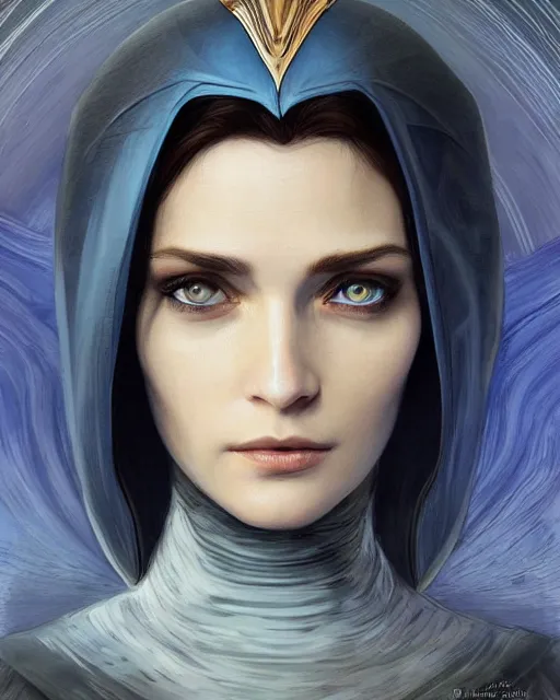 Prompt: portrait of saint alia atreides of the knife, her eyes are dark blue, blue eyes of the ibad, dune, science fiction, frank herbert, intricate, elegant, highly detailed, digital painting, artstation, concept art, sharp focus, illustration, art by artgerm and greg rutkowski and alphonse mucha