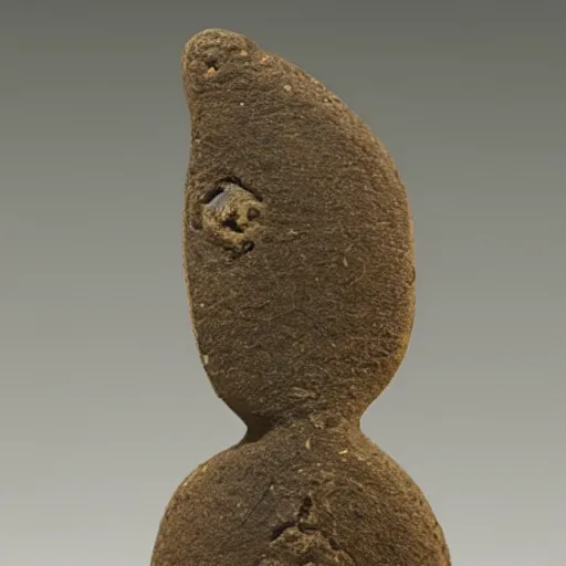 Prompt: neolithic human figurine buddo from skara brae