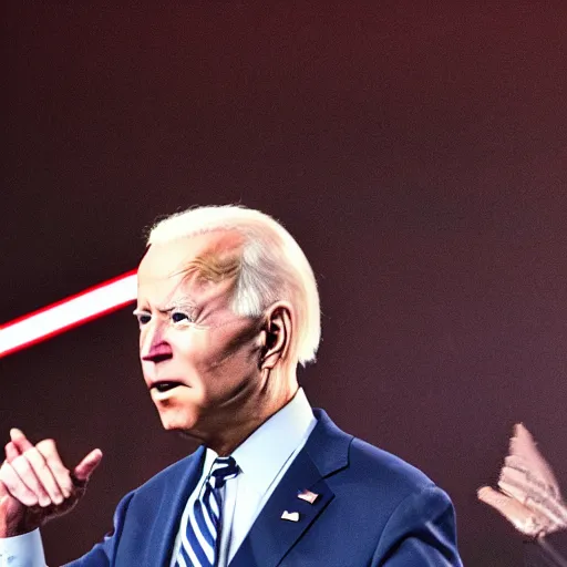 Prompt: dark Joe Biden cosplaying as sith Lord
