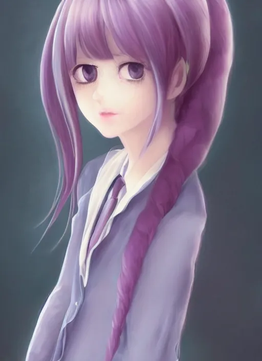 Image similar to adorable, brilliant, elegant, pastel texture, matte painting hyperpop cutest lavender-colored cherry-colored portrait trending on pixiv