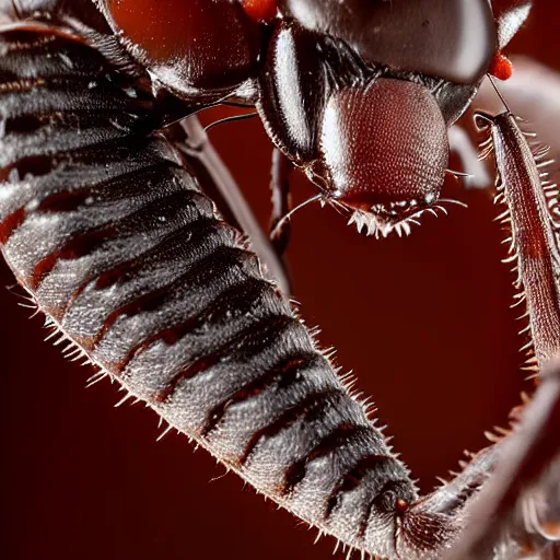 Image similar to a macrophoto portrait of an ant