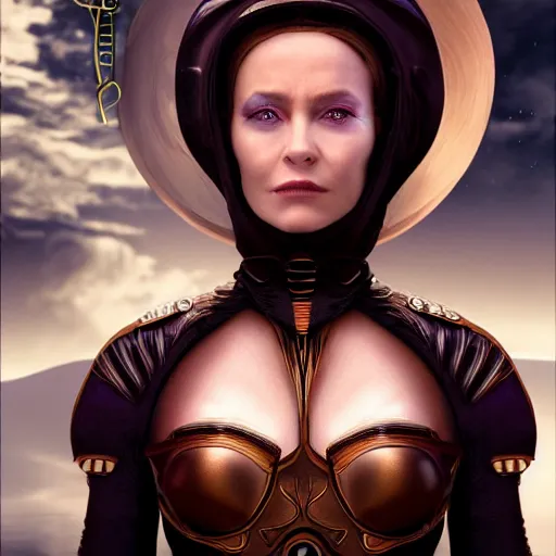 Image similar to lady Jessica from Dune photo realistic 4k extremely beautiful