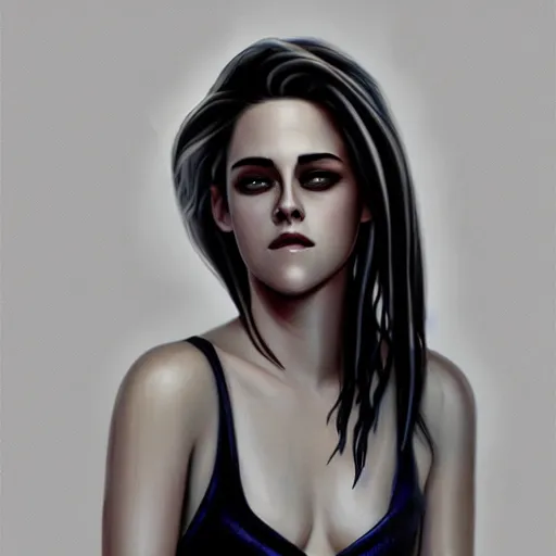 Prompt: Kristen Stewart sketch, digital art by Serge Birault 8k, HD