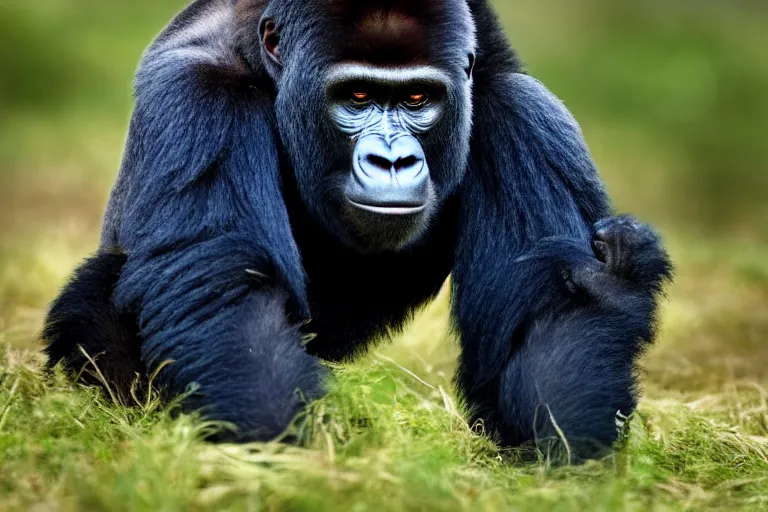 Image similar to a gorilla bear!!! hybrid! hyper realistic!! realistic lighting!! wildlife photographer of the year!!! bold natural colors, national geographic, hd, wide angle, 8 k