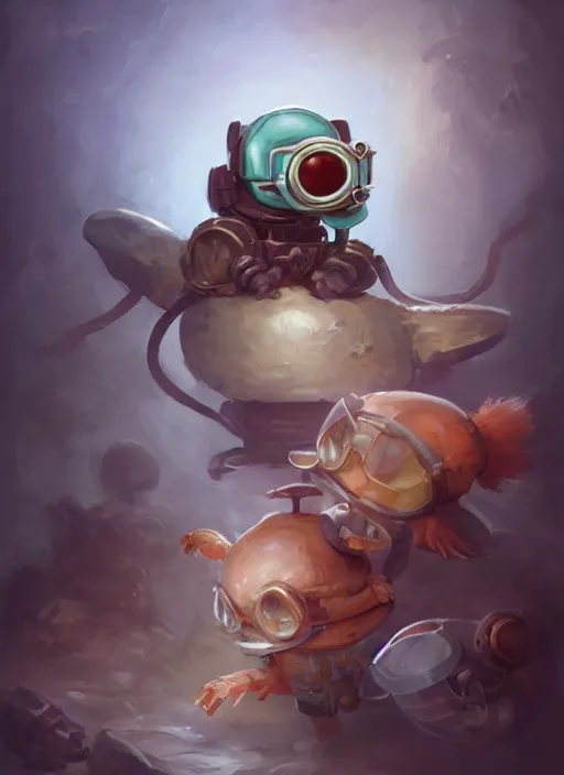 Prompt: cute little anthropomorphic cleaner shrimp sealer wearing light goggles, tiny, small, miniature animal, baby animal, short, pale blue armor, cute and adorable, pretty, beautiful, DnD character art portrait, matte fantasy painting, DeviantArt Artstation, by Jason Felix by Steve Argyle by Tyler Jacobson by Peter Mohrbacher, cinematic lighting