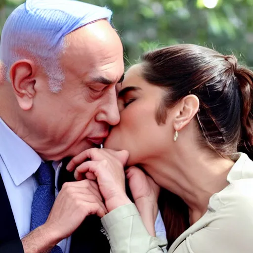 Image similar to kareena kapoor kissing benjamin netanyahu