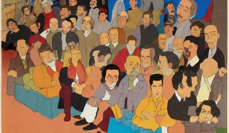 Prompt: seinfeld, by henry darger