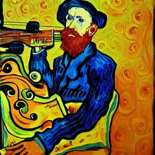 Prompt: every life has music today, painting in the style of van gogh