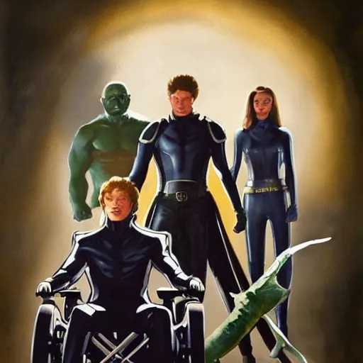 Image similar to if the X-Men were on Game of Thrones, photorealistic oil painting