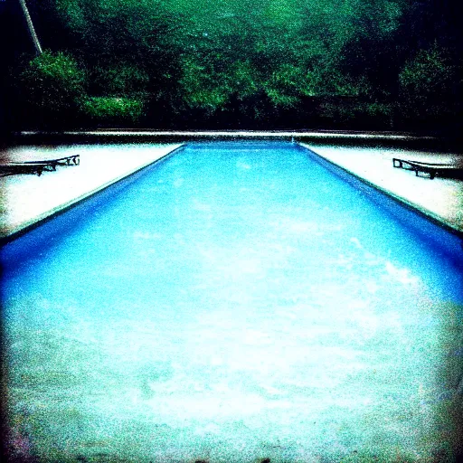 Image similar to Beautiful 2000s soft Photograph taken with a phone-camera from 2000, of an infinite infinite infinite liminal empty pool