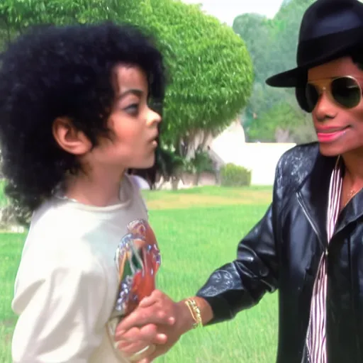 Prompt: Jacksons 5 Michael Jackson Meeting Older michael jackson,8k,