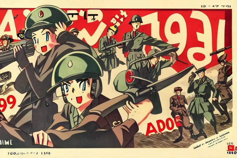 Image similar to 1940s, war, anime