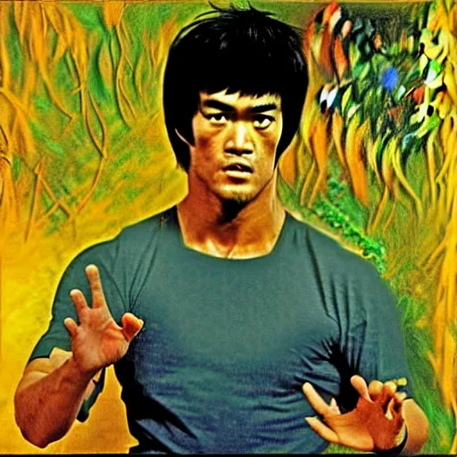 Prompt: bruce lee by monet