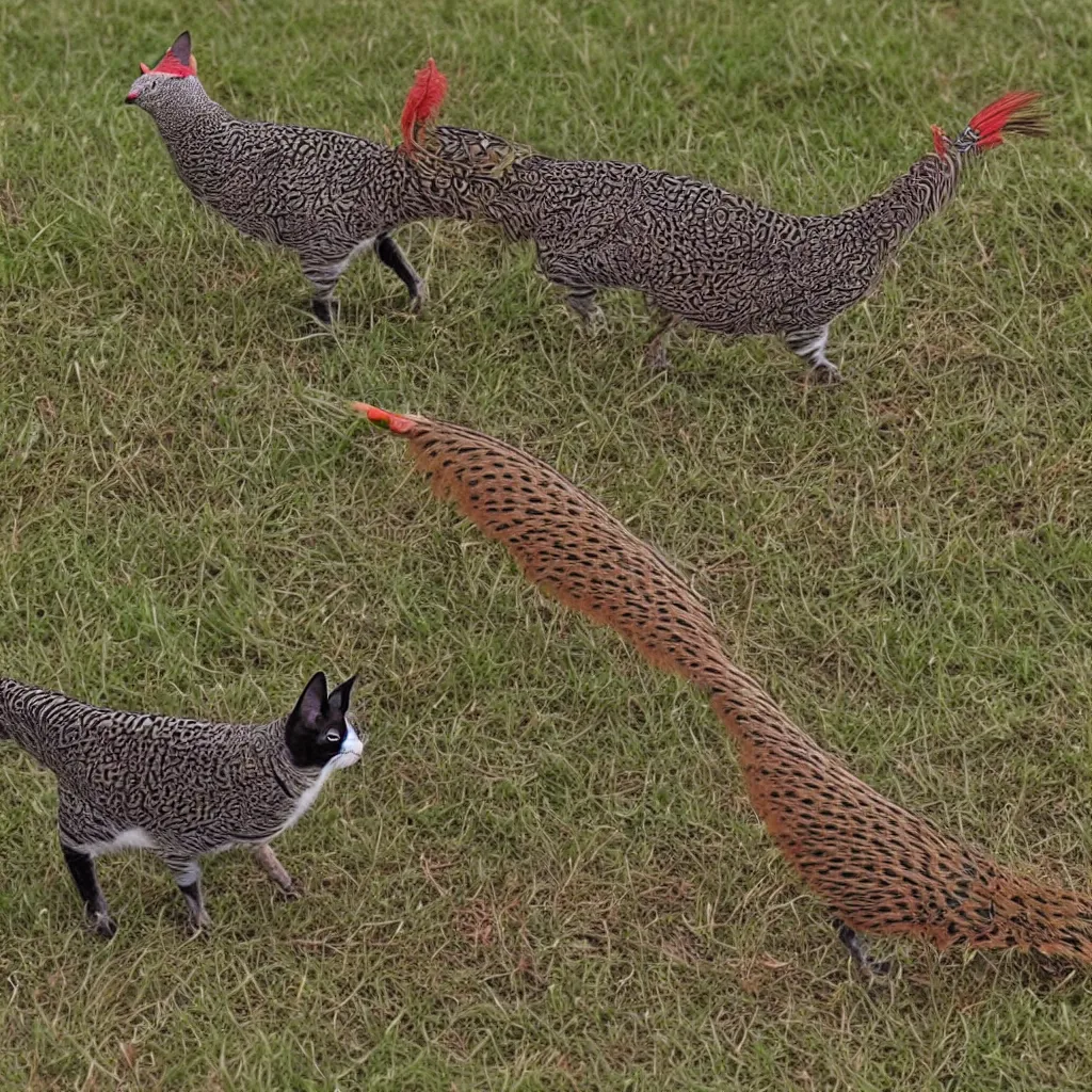 Prompt: cat-pheasant