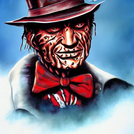 Image similar to Freddy Kruger painting 4k detail