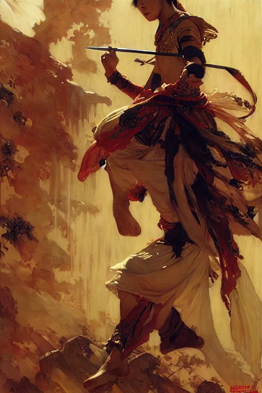 Image similar to wuxia, painting by gaston bussiere, craig mullins, j. c. leyendecker