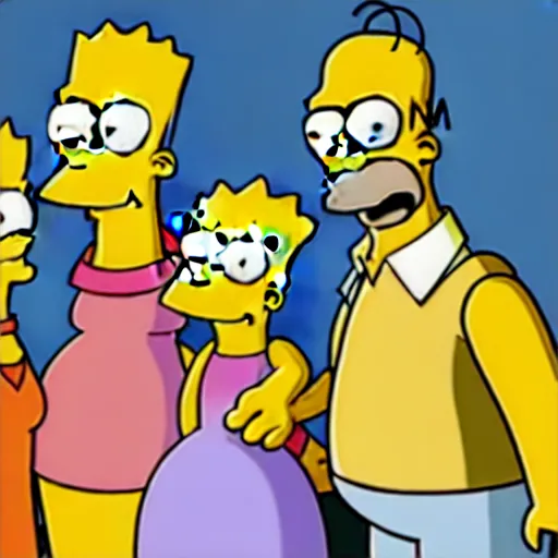 Prompt: The Simpsons, digital art.