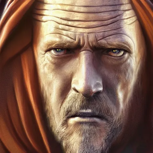 Image similar to stunning digital painting of a jedi master, highly realistic, highly detailed