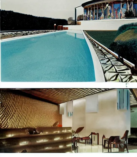 Prompt: a spa designed by berne becher and hilla becher